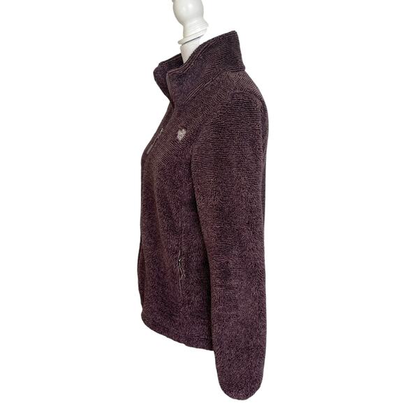 The North Face Womens Jacket Size S/P Small Petite Burgundy Furry Zip Pockets - Picture 4 of 10
